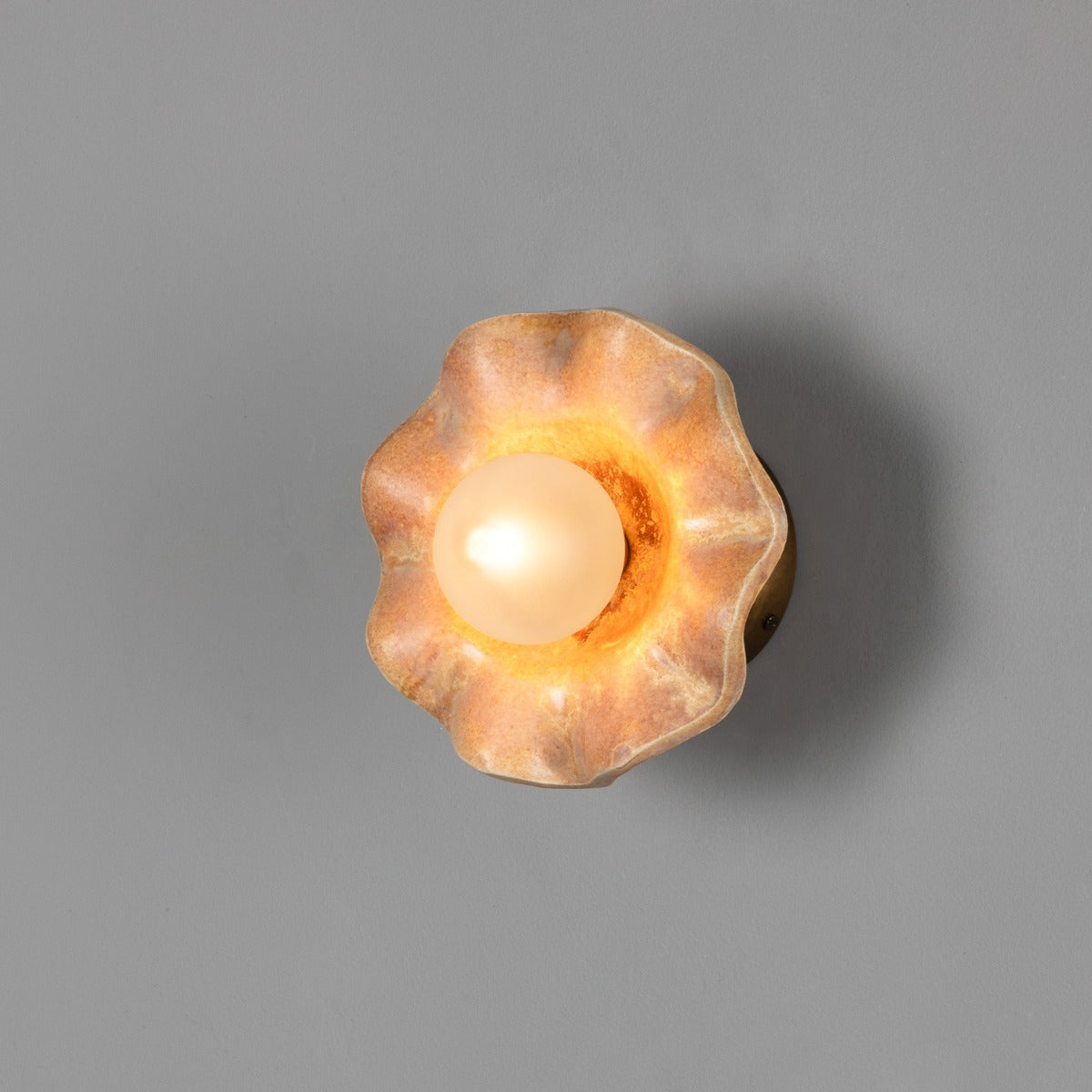 Rivale Wall Light with Wavy Ceramic Shade, Oatstone 21cm IP20 - View 9