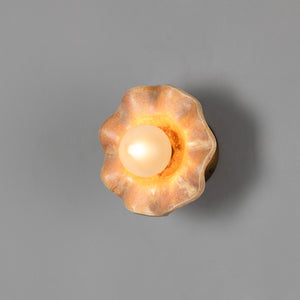 Rivale Wall Light with Wavy Ceramic Shade, Oatstone 21cm IP20 - View 9