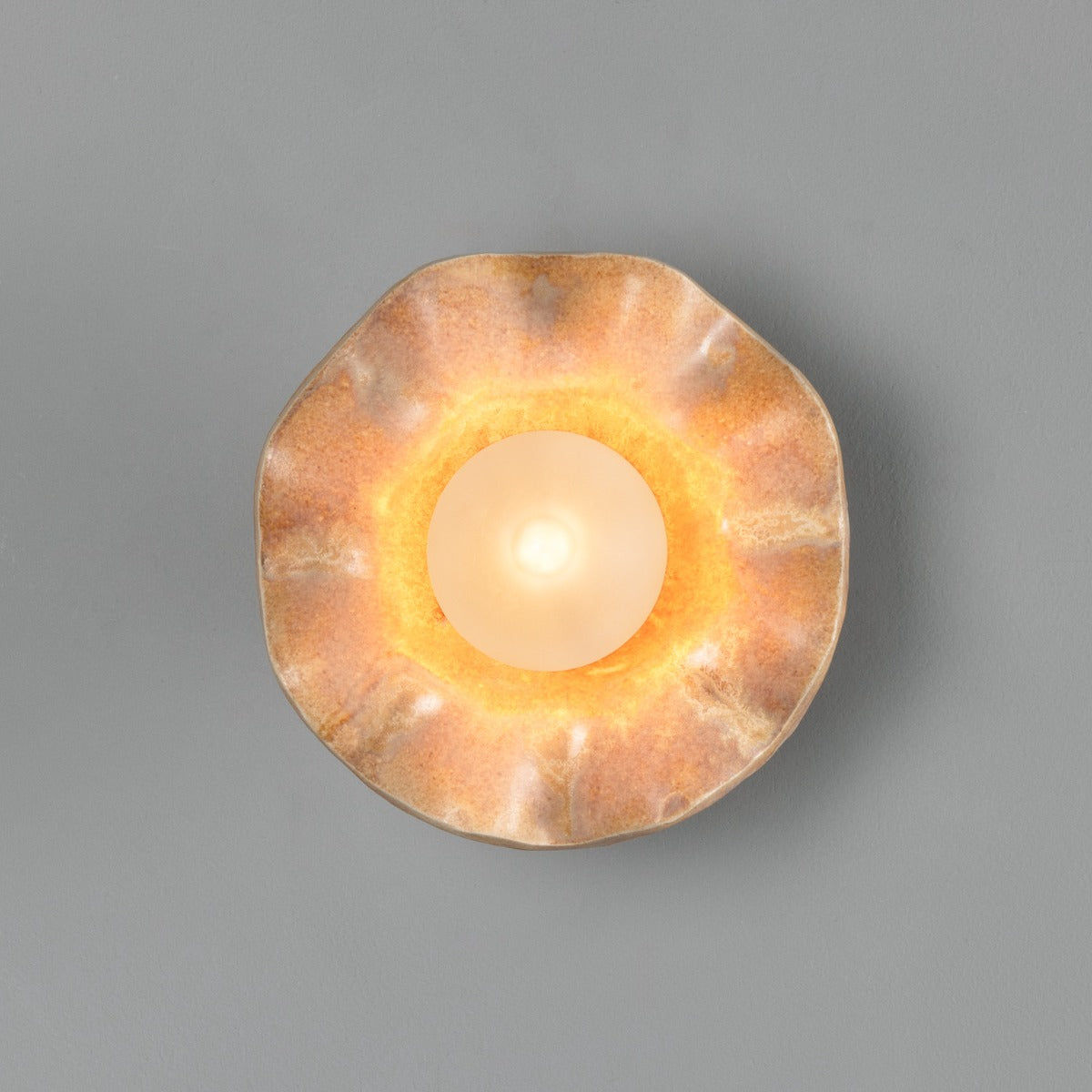 Rivale Wall Light with Wavy Ceramic Shade, Oatstone 21cm IP20 - View 6