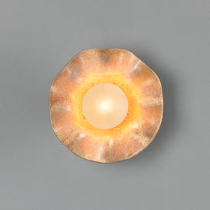 Rivale Wall Light with Wavy Ceramic Shade, Oatstone 21cm IP20 - View 6