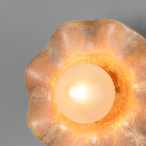 Rivale Wall Light with Wavy Ceramic Shade, Oatstone 21cm IP20 - View 8