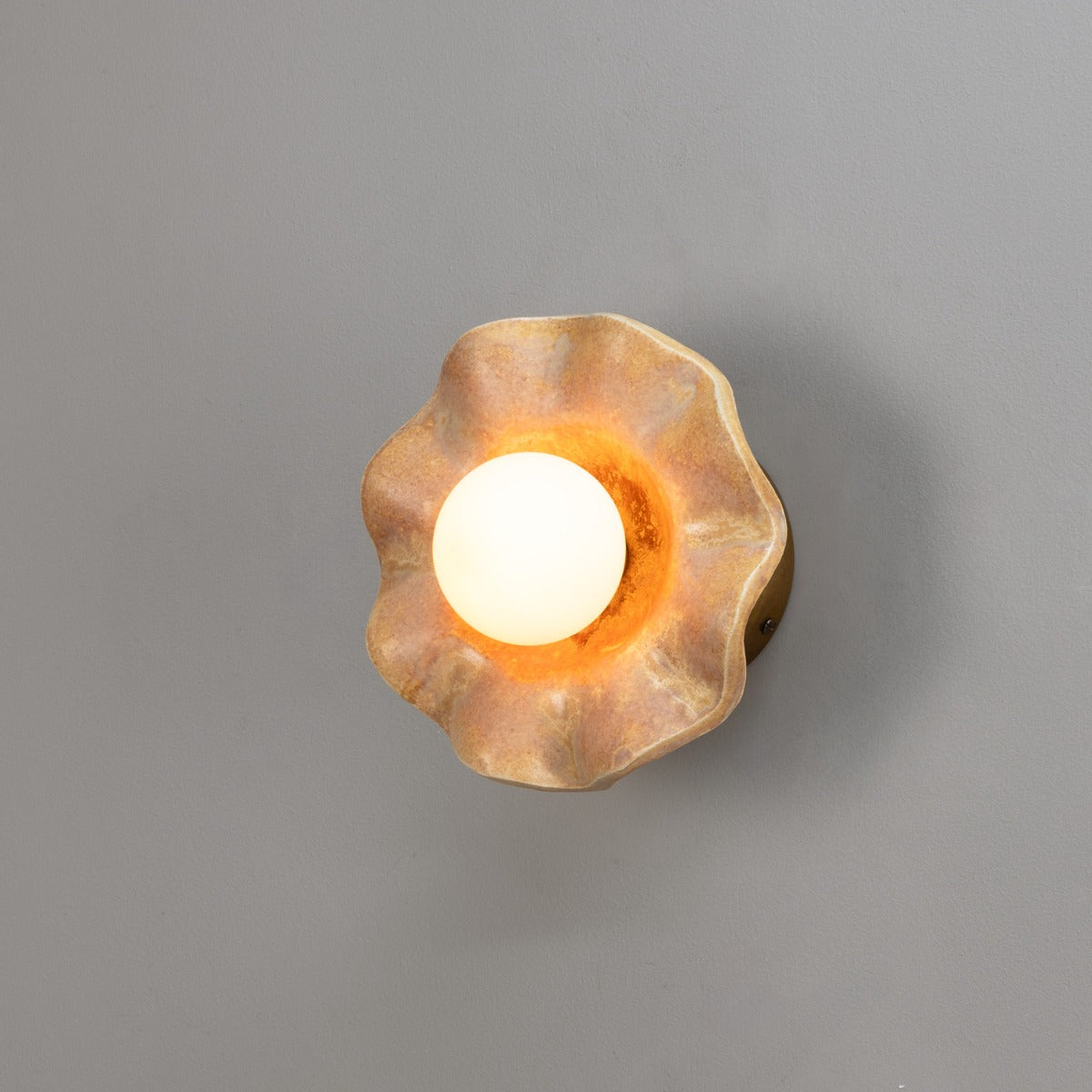 Rivale Wall Light with Wavy Ceramic Shade, Oatstone 21cm IP20 - View 13