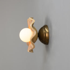 Rivale Wall Light with Wavy Ceramic Shade, Oatstone 21cm IP20 - View 11