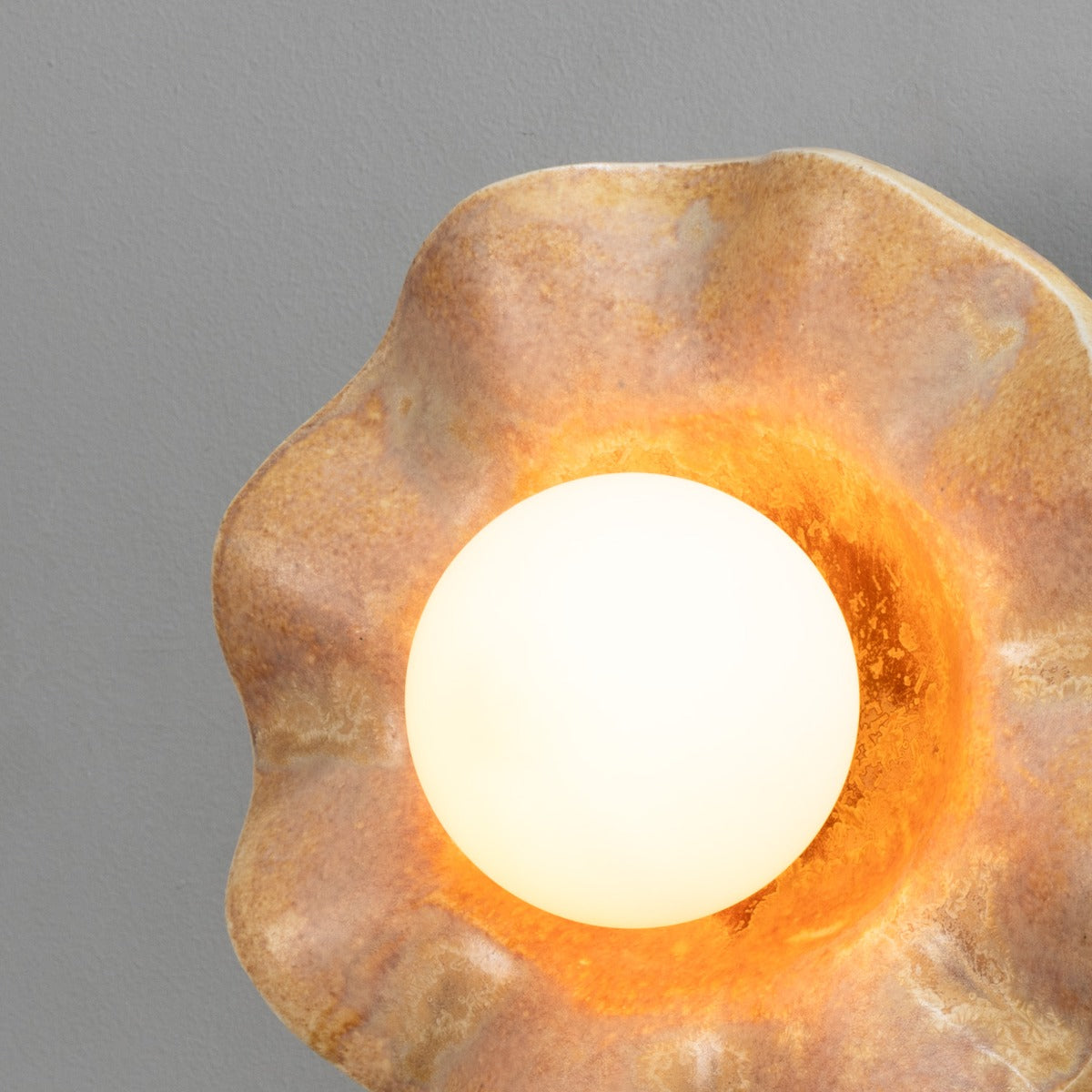Rivale Wall Light with Wavy Ceramic Shade, Oatstone 21cm IP20 - View 12