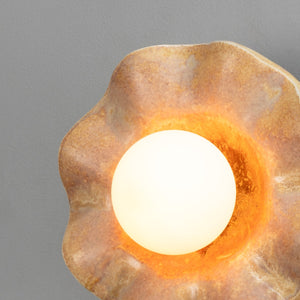 Rivale Wall Light with Wavy Ceramic Shade, Oatstone 21cm IP20 - View 12