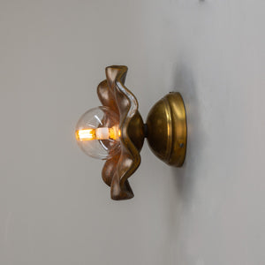 Rivale Wall Light with Wavy Ceramic Shade, Rust Iron 21cm IP20 - View 3