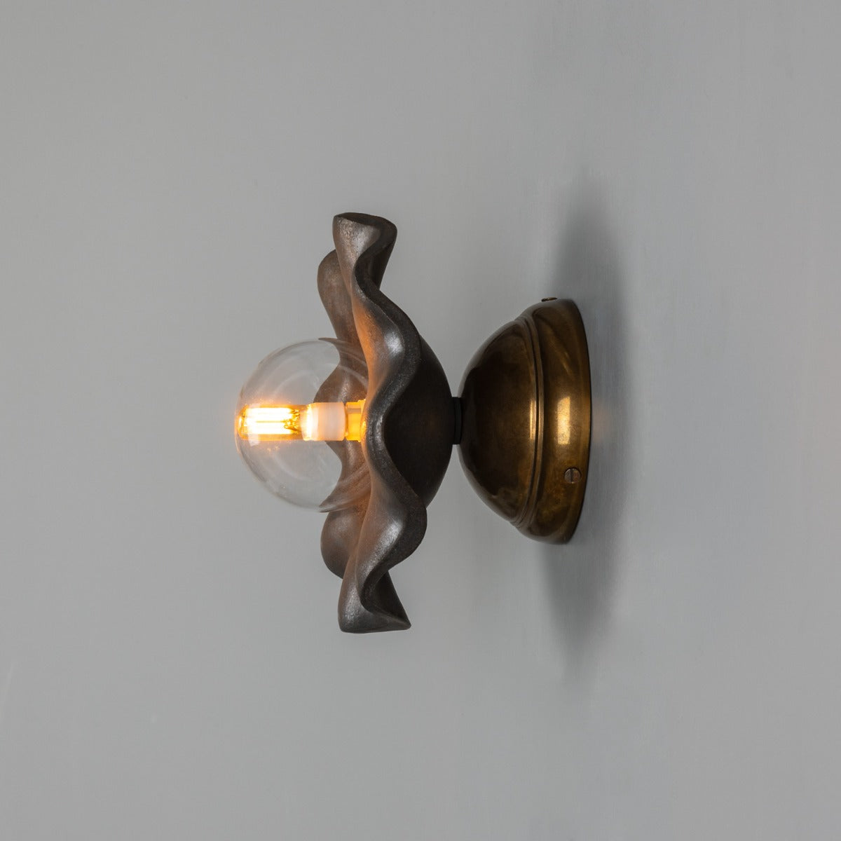 Rivale Wall Light with Wavy Ceramic Shade, Metallic Earth 21cm IP20 - View 3