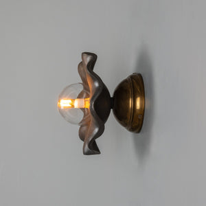 Rivale Wall Light with Wavy Ceramic Shade, Metallic Earth 21cm IP20 - View 3