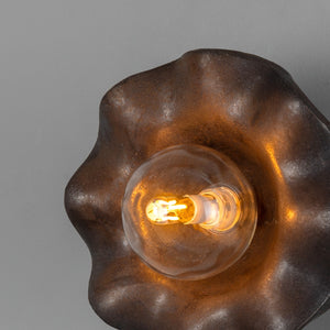 Rivale Wall Light with Wavy Ceramic Shade, Metallic Earth 21cm IP20 - View 4