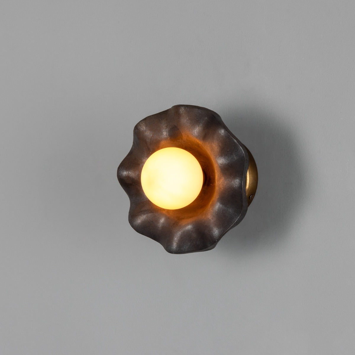 Rivale Wall Light with Wavy Ceramic Shade, Metallic Earth 21cm IP20 - View 8