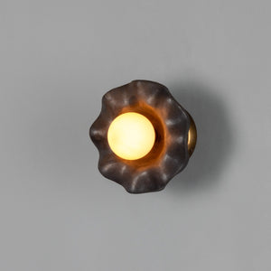Rivale Wall Light with Wavy Ceramic Shade, Metallic Earth 21cm IP20 - View 8