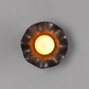 Rivale Wall Light with Wavy Ceramic Shade, Metallic Earth 21cm IP20 - View 5