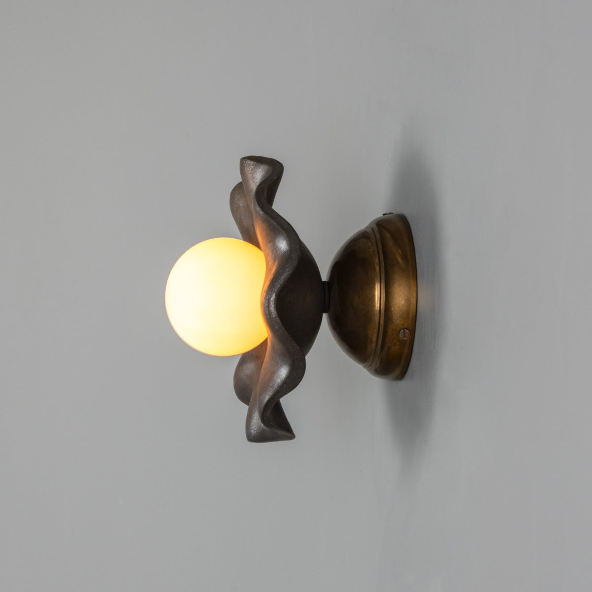 Rivale Wall Light with Wavy Ceramic Shade, Metallic Earth 21cm IP20 - View 6