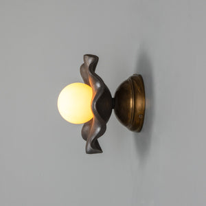 Rivale Wall Light with Wavy Ceramic Shade, Metallic Earth 21cm IP20 - View 6