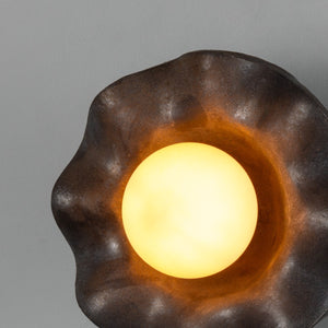 Rivale Wall Light with Wavy Ceramic Shade, Metallic Earth 21cm IP20 - View 7