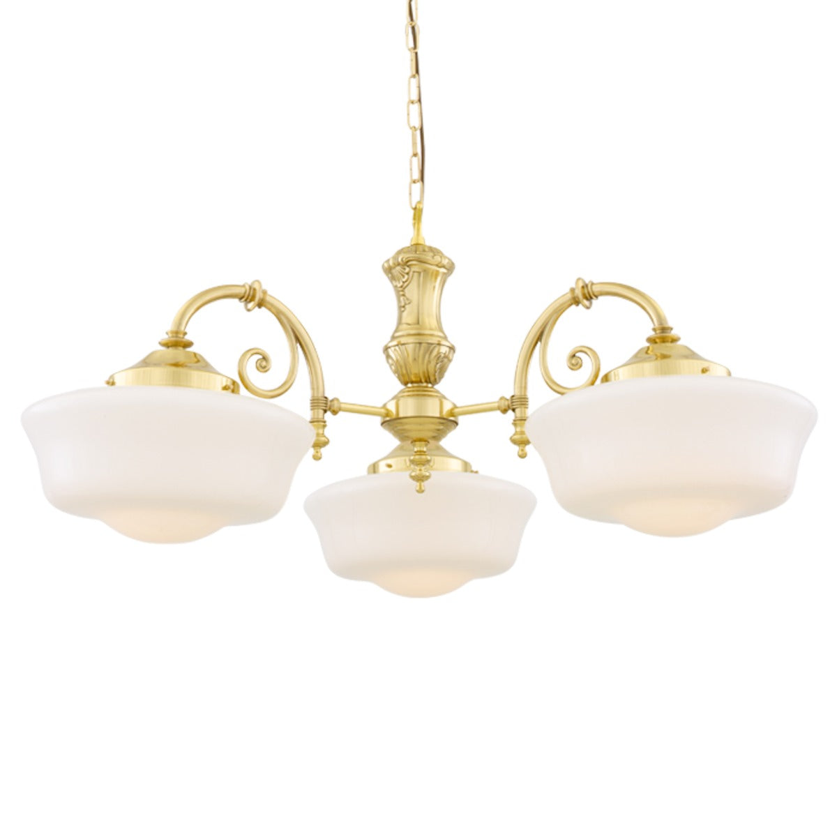 Clones 1920's Schoolhouse Three-Arm Chandelier - Main View