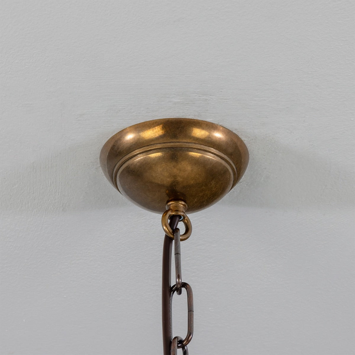 Ben Ornate Brass Chandelier with Opal Glass Globes, Five-Arm - View 17