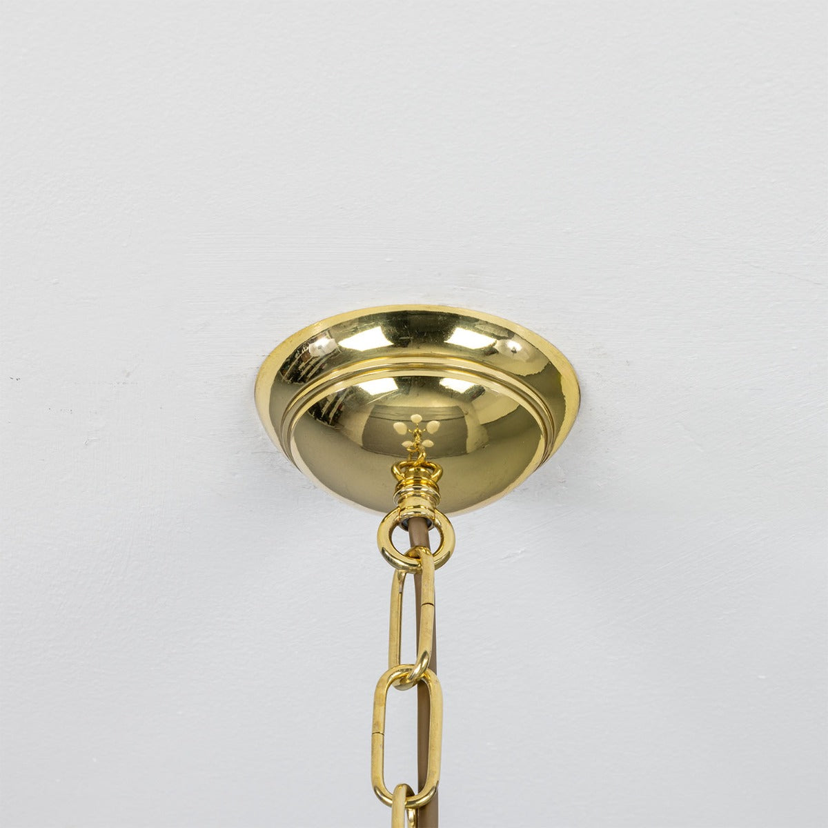 Ben Ornate Brass Chandelier with Opal Glass Globes, Five-Arm - View 12