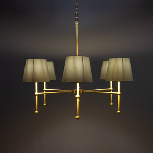 California Modern Brass Chandelier, Six-Arm - View 5