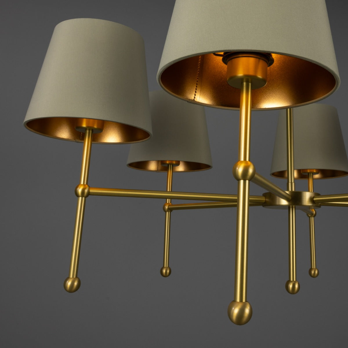 California Modern Brass Chandelier, Six-Arm - View 6