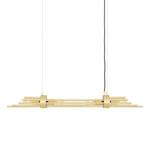 Victoria Modern Brass Chandelier, Four Light - Main View