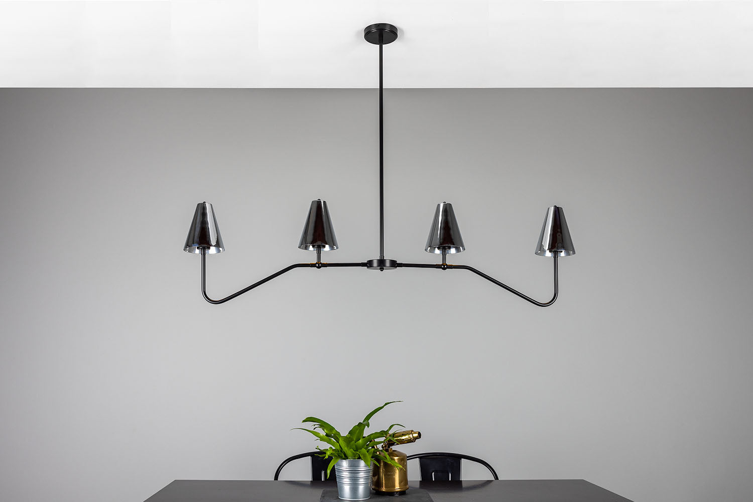 Salvador Island Bar Chandelier with Brass Shades - View 36