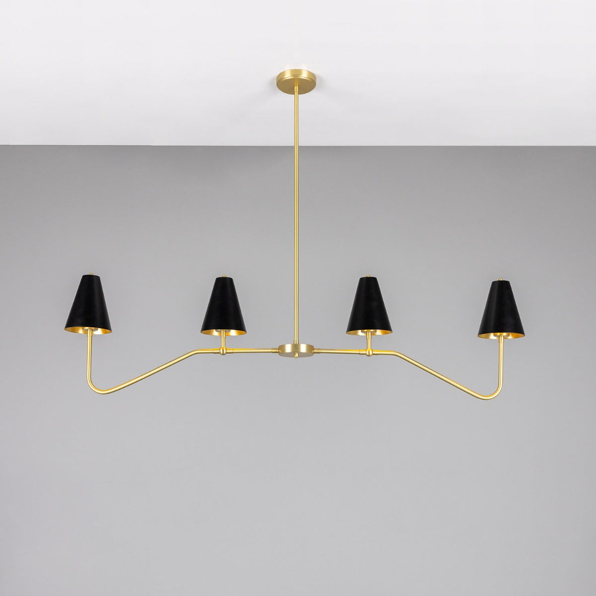 Salvador Island Bar Chandelier with Brass Shades - View 4