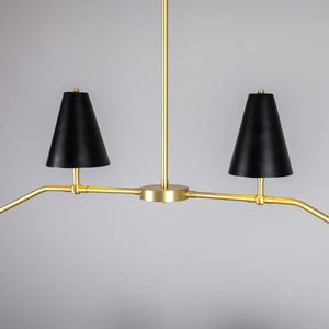 Salvador Island Bar Chandelier with Brass Shades - View 5