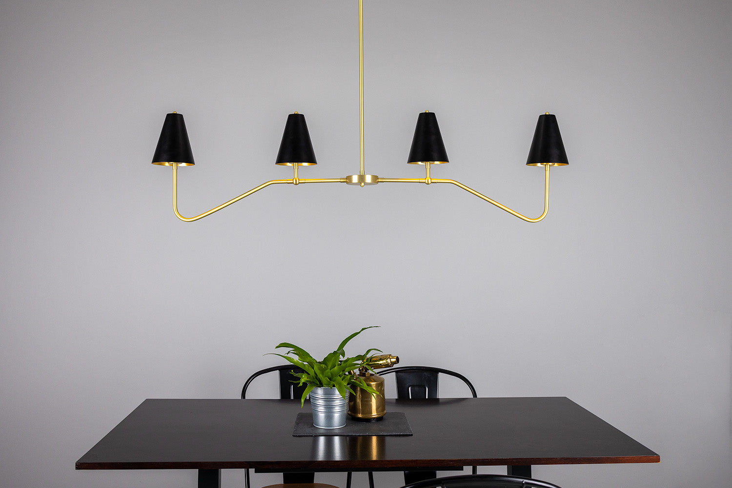 Salvador Island Bar Chandelier with Brass Shades - View 11