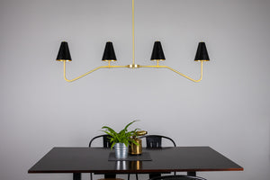 Salvador Island Bar Chandelier with Brass Shades - View 11