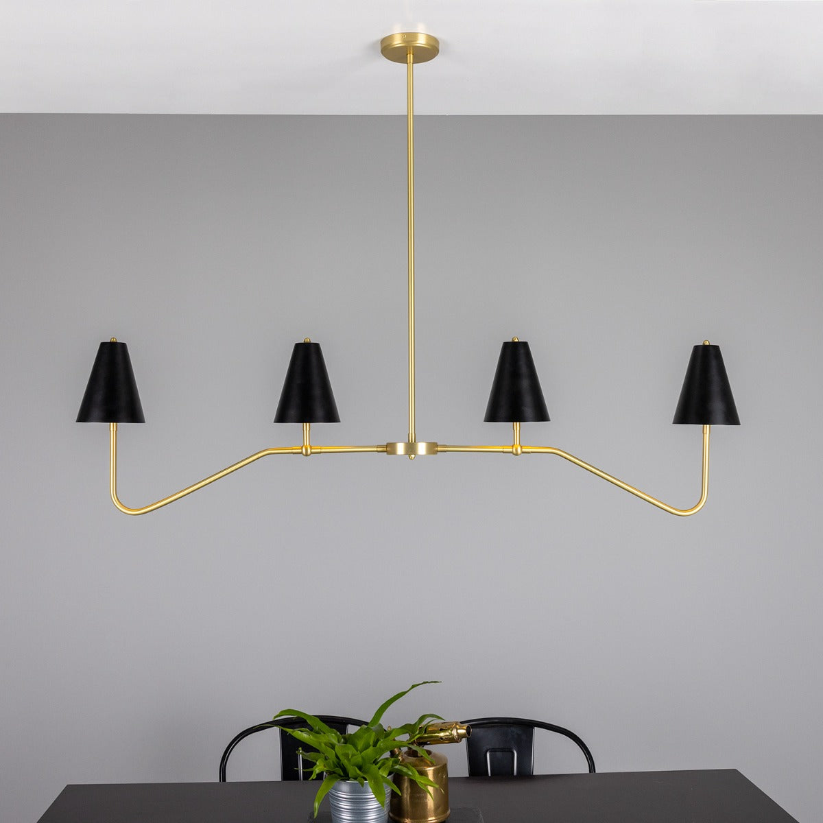 Salvador Island Bar Chandelier with Brass Shades - View 10