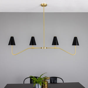 Salvador Island Bar Chandelier with Brass Shades - View 10