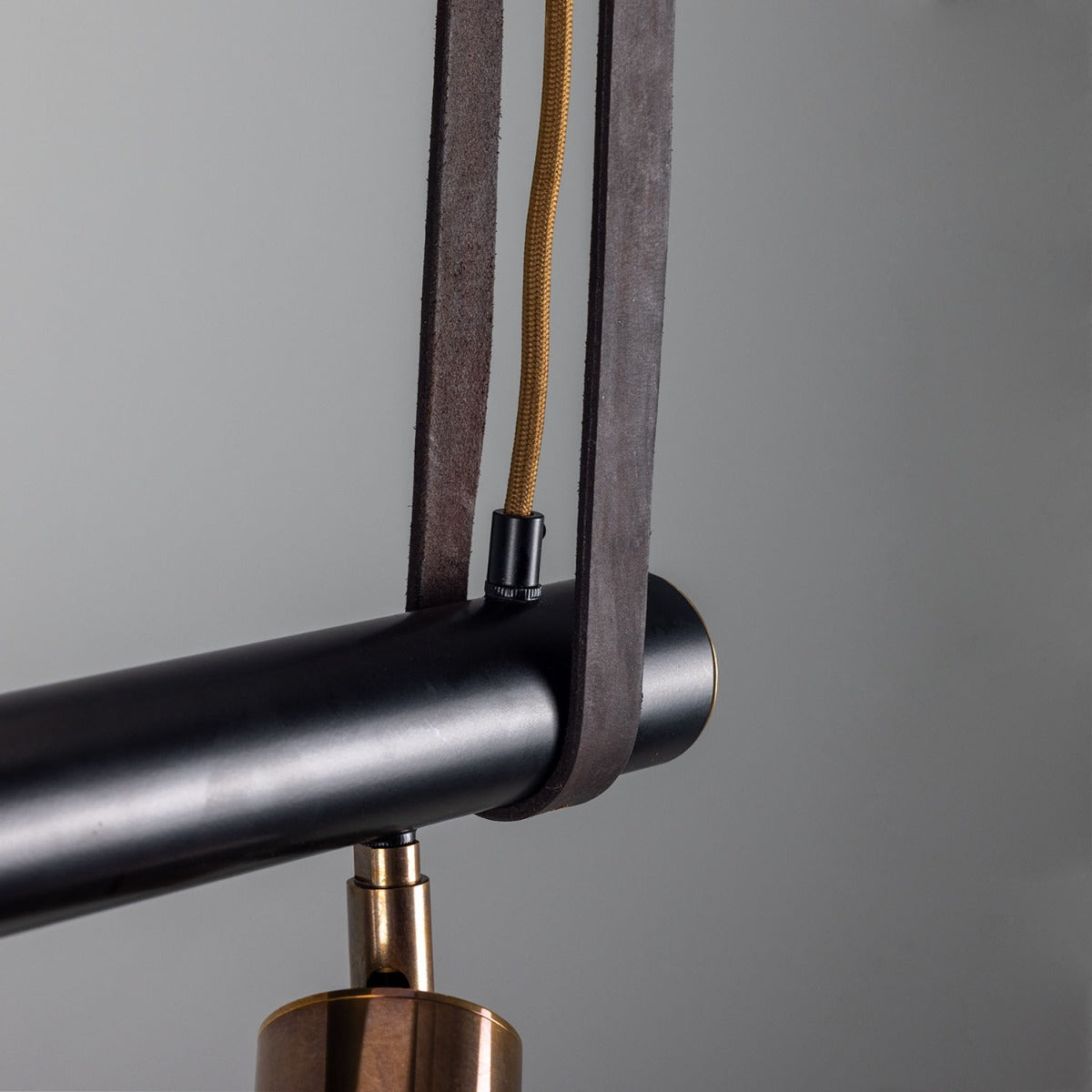 Holmes Linear Island Pendant with Leather Straps, Five-Light - View 16