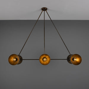 Eclipse Brass Dome Chandelier, Six-Light - Main View