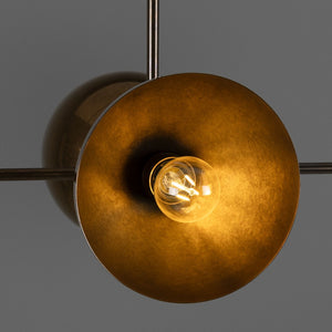 Eclipse Brass Dome Chandelier, Six-Light - View 4