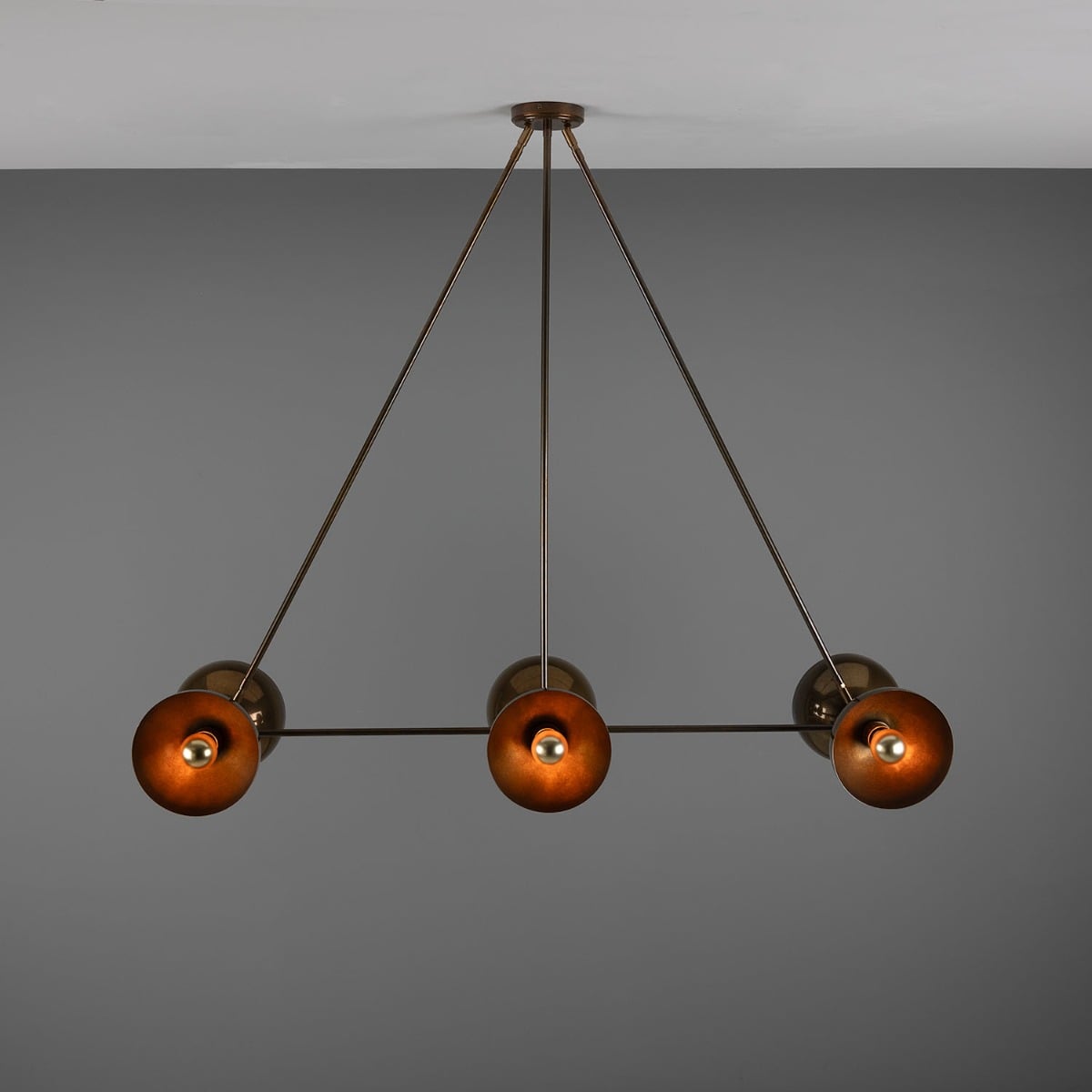 Eclipse Brass Dome Chandelier, Six-Light - View 6