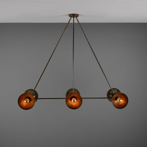 Eclipse Brass Dome Chandelier, Six-Light - View 6