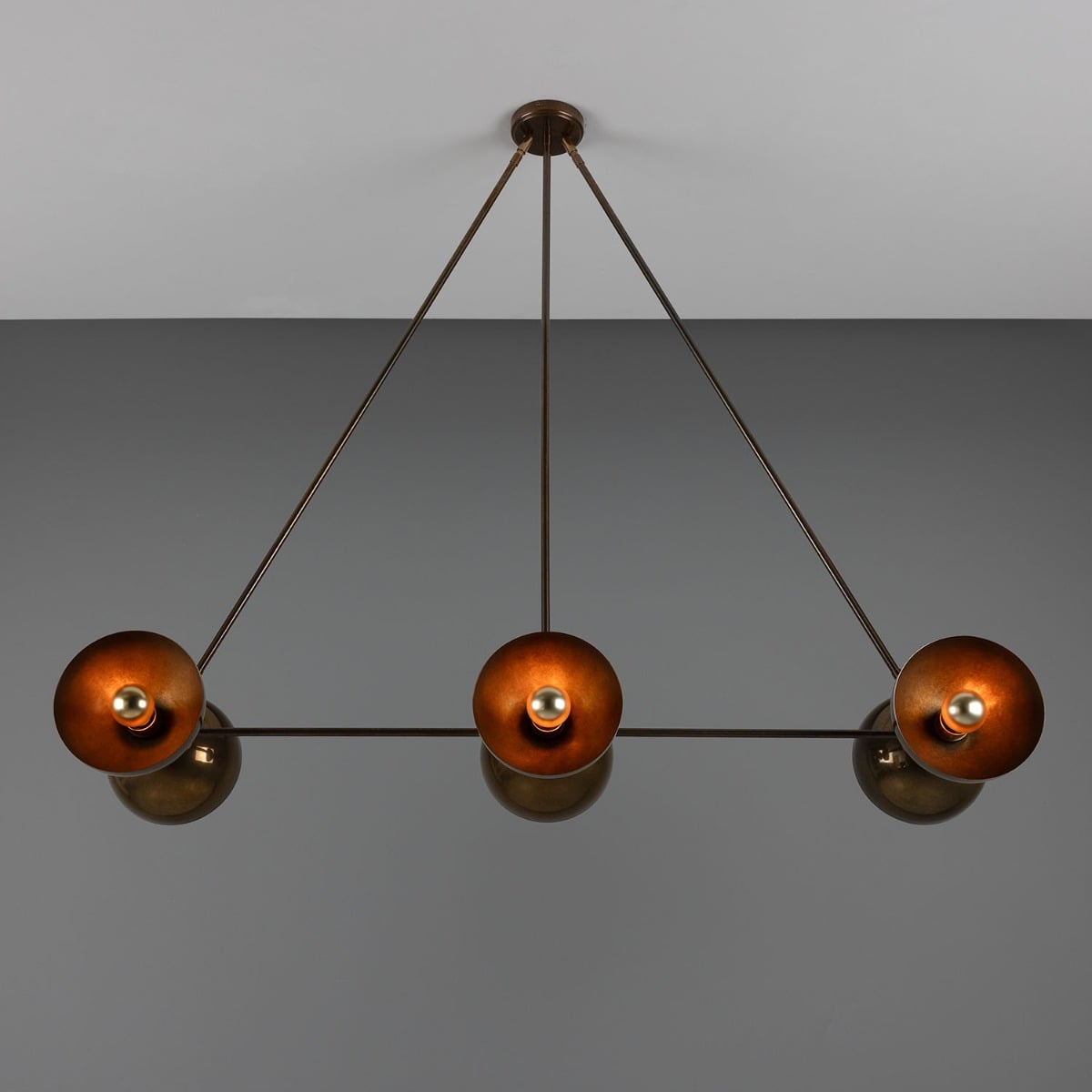 Eclipse Brass Dome Chandelier, Six-Light - View 7