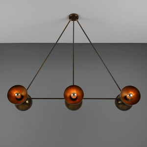 Eclipse Brass Dome Chandelier, Six-Light - View 7