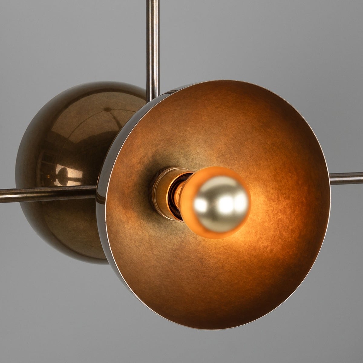 Eclipse Brass Dome Chandelier, Six-Light - View 8