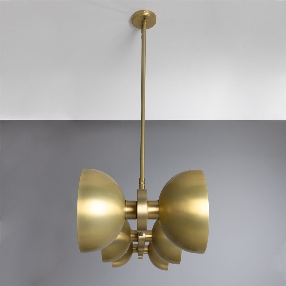 Eclipse Brass Dome Chandelier, Six-Light - View 19