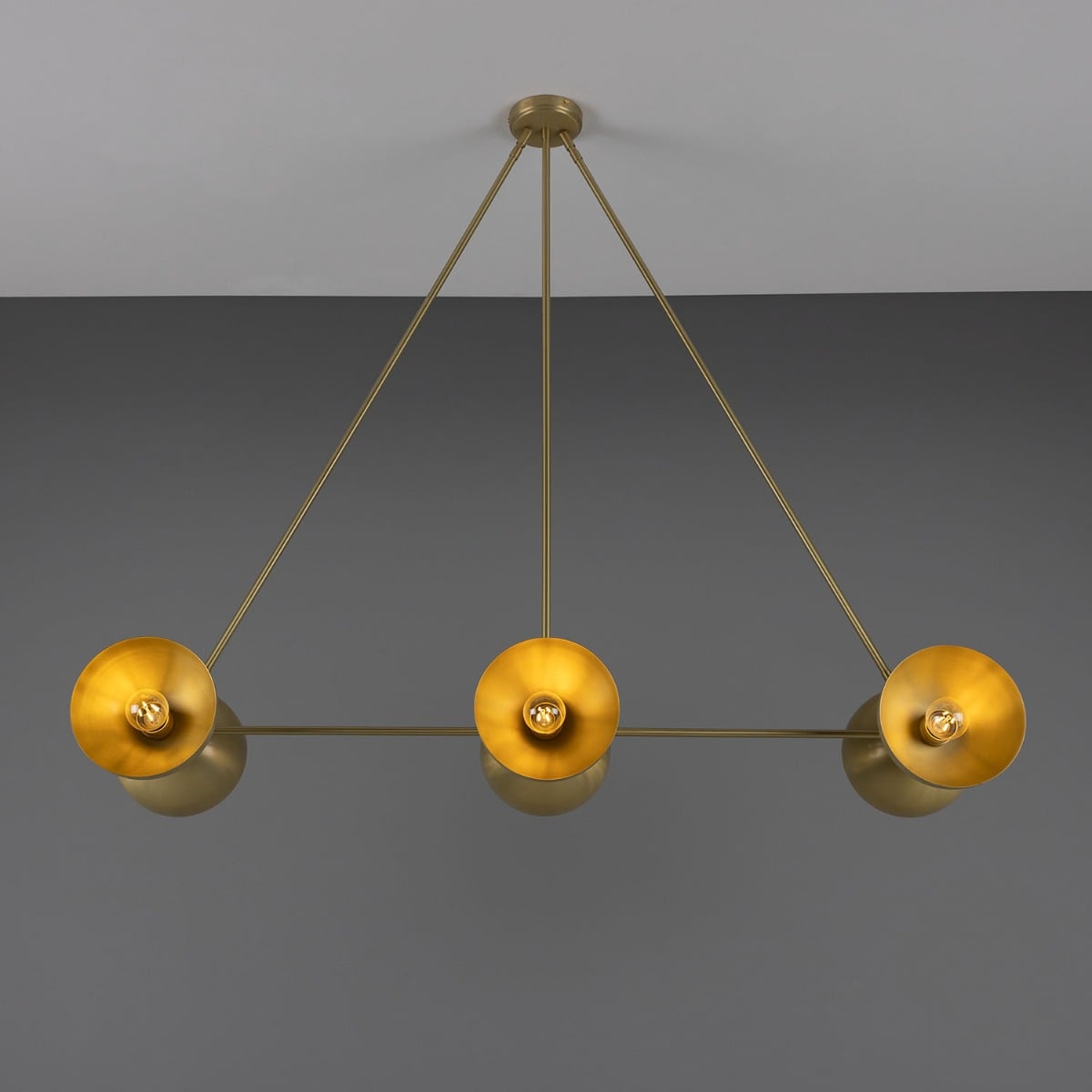 Eclipse Brass Dome Chandelier, Six-Light - View 13