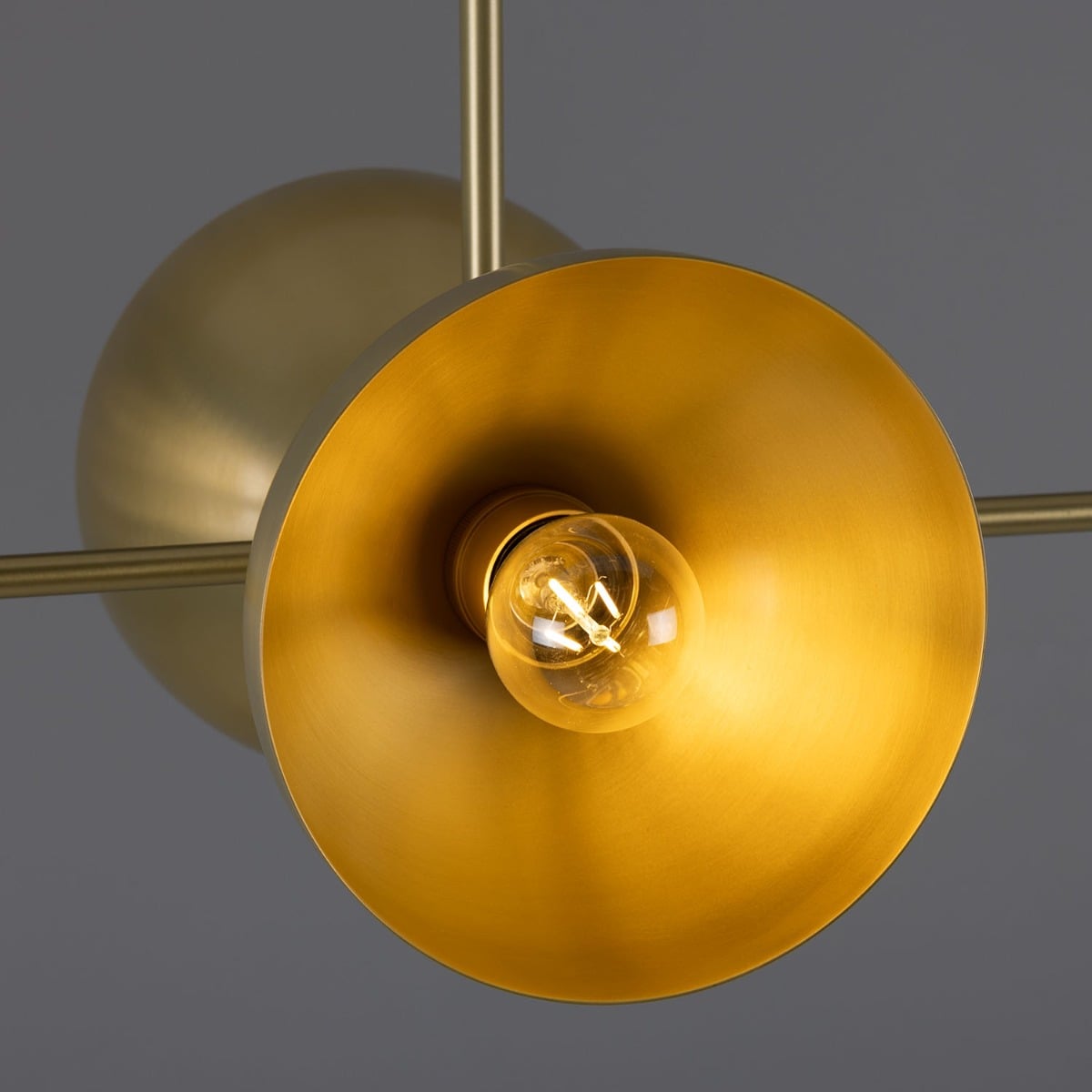Eclipse Brass Dome Chandelier, Six-Light - View 14