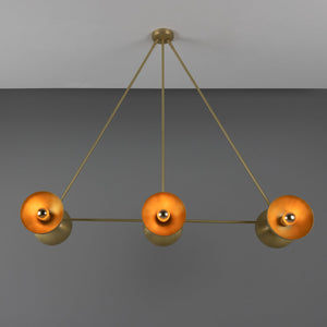 Eclipse Brass Dome Chandelier, Six-Light - View 17
