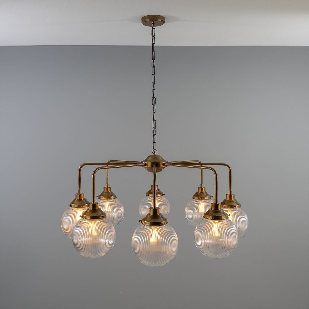 Genoa Eight Light Prismatic Glass Chandelier, 109cm IP20 - View 4