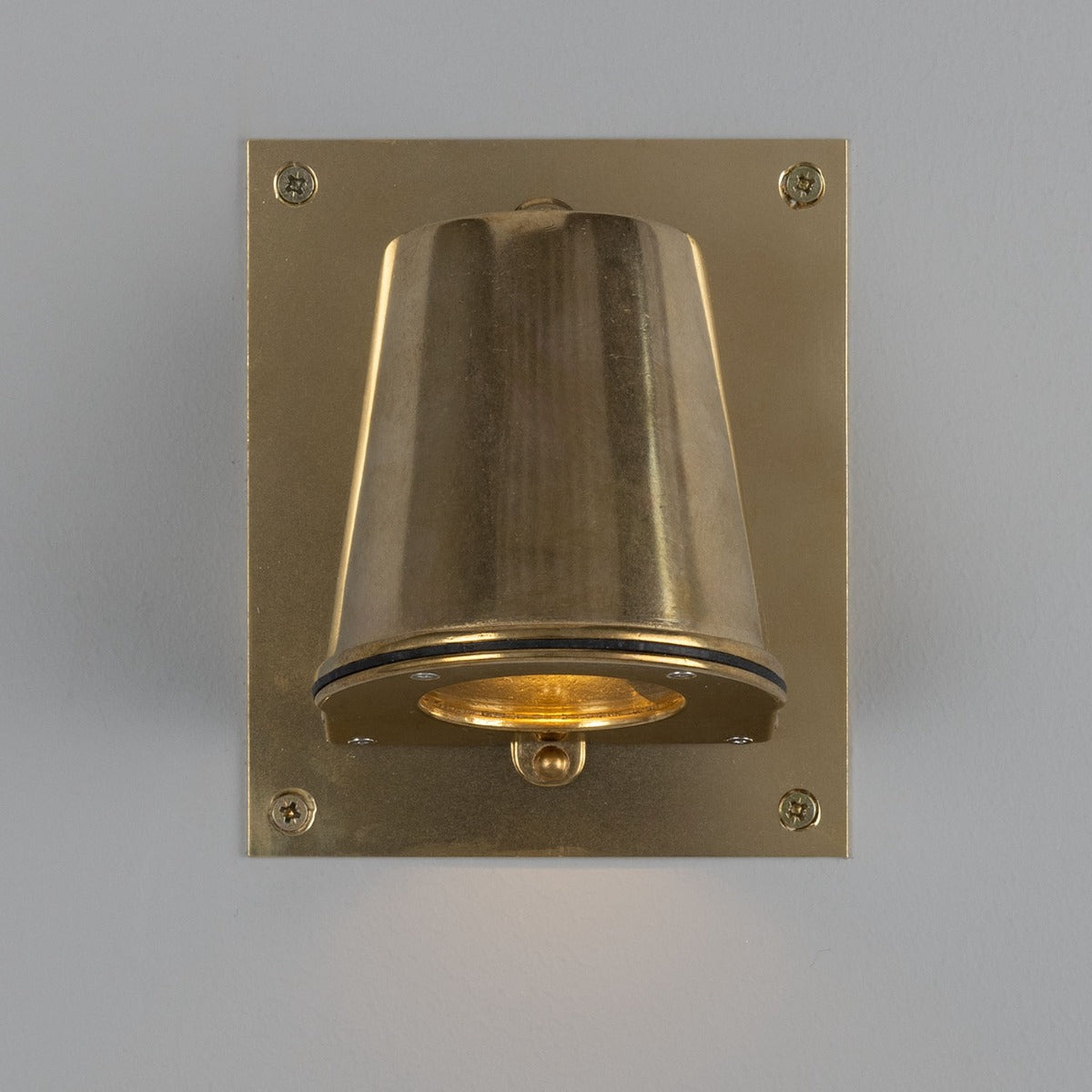 Wade Outdoor Brass Spotlight with Back Plate IP54 - View 2