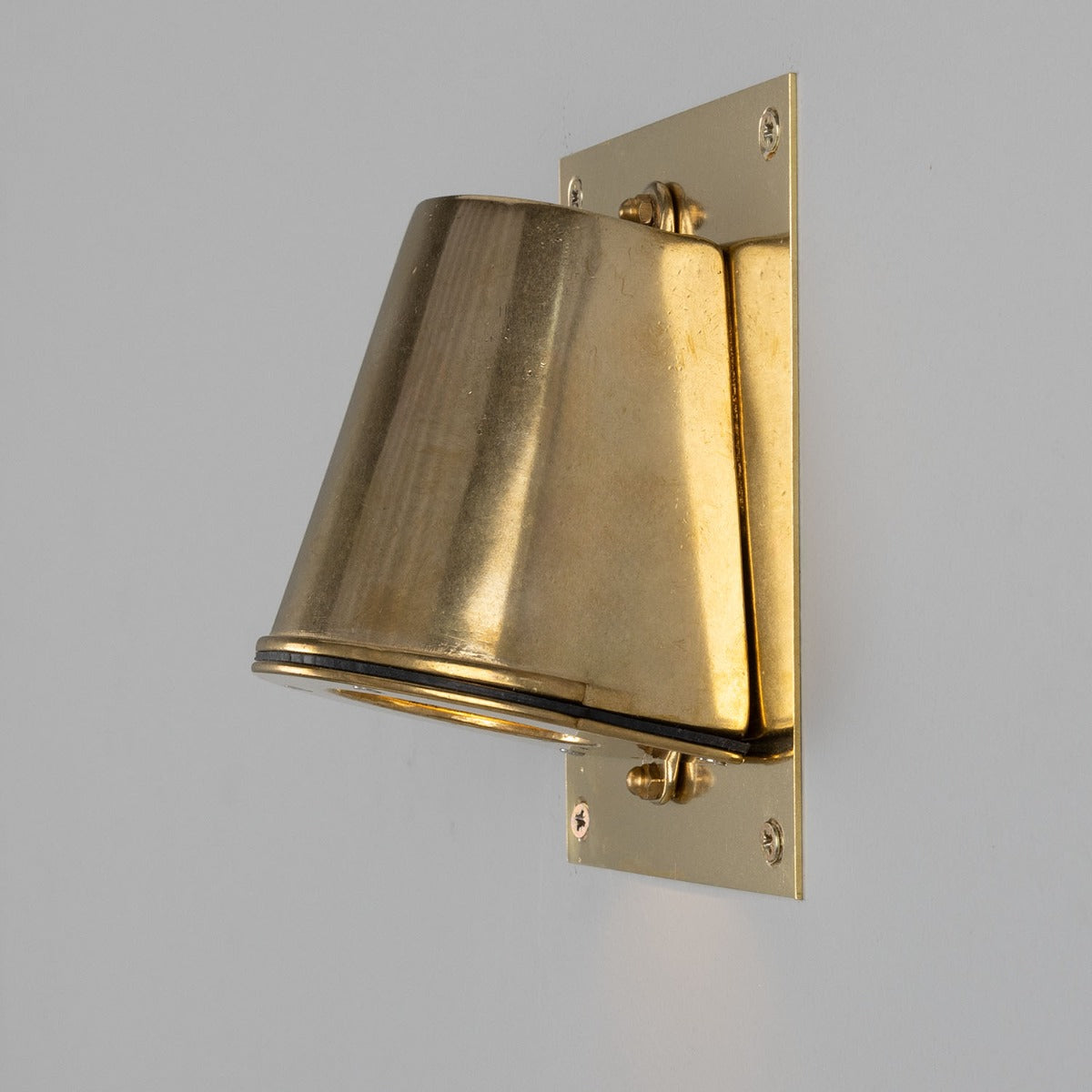 Wade Outdoor Brass Spotlight with Back Plate IP54 - View 3