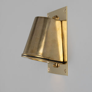 Wade Outdoor Brass Spotlight with Back Plate IP54 - View 3