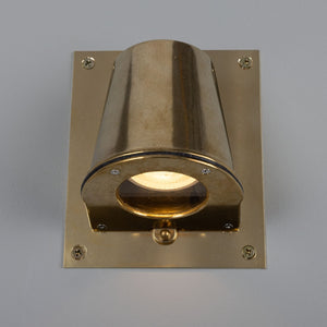 Wade Outdoor Brass Spotlight with Back Plate IP54 - View 4