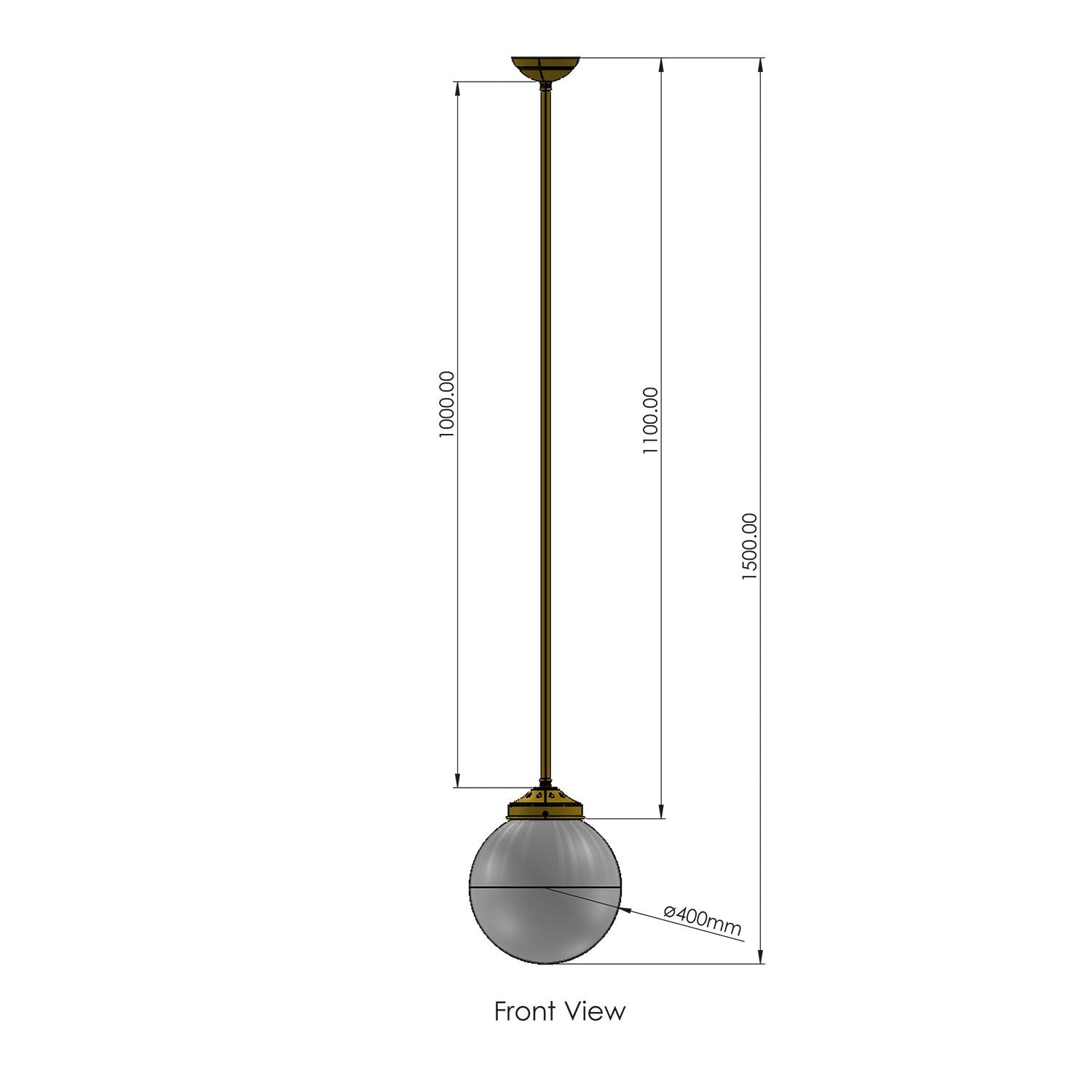 Luanda globe bar pendant light 40cm - View 4